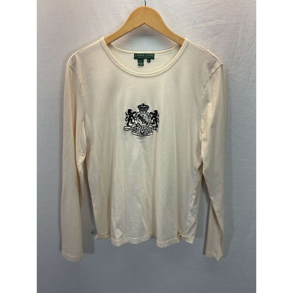 Vtg 90s Y2K Lauren Active Ralph Lauren Embroidered Logo L /S XL rare Crest